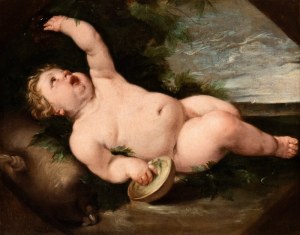 Carlo Cignani (attribuito a), Infant Bacchus