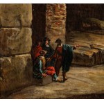 Alessio De Marchis (attribuito a), View of the ambulatory of the Colosseum with figures