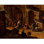 Pieter Jans Bout (seguace di), Fantasy view of a Nordic city