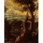 Alessandro Magnasco - Antonio Francesco Peruzzini, a) Landscape with fountain, architectural ruins and figures; b) Landscape with figures. Pair of paintings