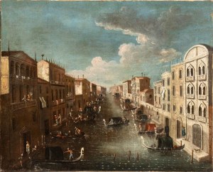 Artista veneziano, XVIII secolo, View of a canal in Venice