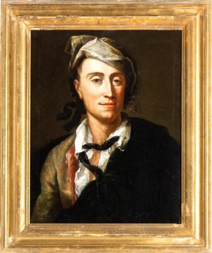 Artista italiano, fine XVIII - inizio XIX secolo, Portrait of a young man with cap and shirt with black ribbon