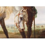 Eugène Verboeckhoven (1798 - 1881) przypisywany, Jeździec pojący swojego wierzchowca