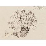Jozef Mehoffer (1869 - 1946), Venus and Mars with Cupid. Sketches