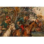Tadeusz Kokietek (1920 - 1982), Noble hunting with dogs.