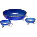 Set of unique Bohemia Crystal Glass Carlsbad Art Deco Salad Bowls
