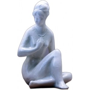 Duża ceramiczna figura ''Dziewczyna z naszyjnikiem'' B. Kokrda lata 60-te
