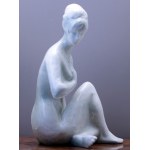 Duża ceramiczna figura ''Dziewczyna z naszyjnikiem'' B. Kokrda lata 60-te