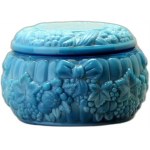 Blue casket glass box Curt Schlevogt - 1970s Bohemia