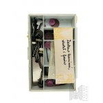 PRL - Giant Set of Old Dental Tools: Enameled Trays, Portable Drill, Drills and Grinding Stones, Metal Utensils and Many More