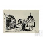 Antoni Uniechowski (1903-1976) - Zestaw Pocztówek z Reprodukcjami Grafik: Zabytki Warszawy (PRL)