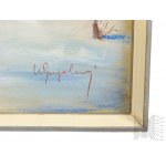 Nieznany Artysta (Podpis Nieczytelny, XX w.) - Obraz Pejzaż Zimowy, Pastel na Papierze