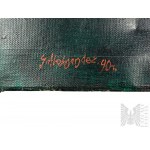 J. Aleksander (XX w.) - Obraz Martwa Natura Z Młynkiem (1990 r.), Olej na Płótnie