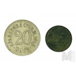 XIX/XX w. - Dwie Monety: 20 Para, 1912 r., ½ Kopiejki, 1897 r.