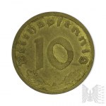 III Rzesza - Trzy Monety 1 Reichspfennig (1939), 5 Reichspfennig (1938) 10 Reichspfennig (1937); Niezidentyfikowana Moneta