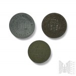 Pocz. XX w. - Trzy Monety Cynkowe: 50 Fenigów Gostyń, 50 Fenigów Chojnów, 10 Fenigów Gostyń