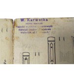 II RP, Wolsztyn/Wollstein - Dwa Rysunki Techniczne Słupów do Płotu - W. Karwatka Mistrz Murarski, Fabryka Wyrobów Cementowych Materiały Budowlane i Opałowe