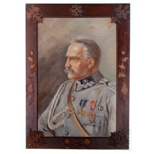 Witold Mars (1908-1985) - Portret Józefa Piłsudskiego w Mundurze, (Szkocja 1941 r.); Odbitka Fotograficzna W. L. Bednarski, Londyn
