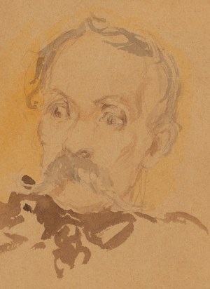 Jacek Malczewski (1854 Radom - 1929 Kraków), Akwarelowe studium głowy męskiej i kobiecej (Portret ojca artysty Juliana)