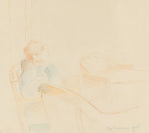 Jacek Malczewski (1854 Radom - 1929 Kraków), Studium siedzącej kobiety z podpartą głową (Portret siostry artysty Heleny), 1926