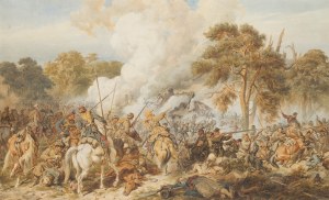 Juliusz Kossak (1824 Nowy Wiśnicz - 1899 Kraków), Bitwa pod Ignacewem, 1865 (?)