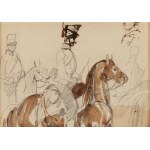 Piotr Michałowski (1800 Kraków - 1855 Krzyżtoporzyce near Kraków), Hussars on horseback and sketch of a head