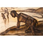 Boleslaw Cybis (1895 Massandra Farm in the Crimea - 1957 Trenton (New Jersey, USA)), Mannequin supported on the right arm (Landscape with a mannequin), 1925