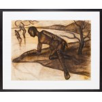 Boleslaw Cybis (1895 Massandra Farm in the Crimea - 1957 Trenton (New Jersey, USA)), Mannequin supported on the right arm (Landscape with a mannequin), 1925
