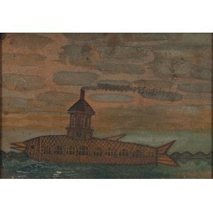 Nikifor Krynicki (1895 Krynica - 1968 Folusz), Lodz-fish, 1920s-30s.