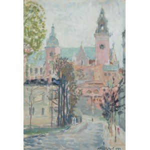 Hanna Rudzka-Cybisowa (1897 Mława - 1988 Kraków), Widok na Katedrę Wawelską z ul. Straszewskiego, 1932