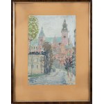 Hanna Rudzka-Cybisowa (1897 Mława - 1988 Kraków), Widok na Katedrę Wawelską z ul. Straszewskiego, 1932