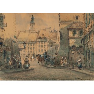 Władysław Chmieliński (1911 Warsaw - 1979 Warsaw), View of the Old Town Square in Warsaw
