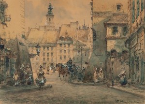 Władysław Chmieliński (1911 Warsaw - 1979 Warsaw), View of the Old Town Square in Warsaw