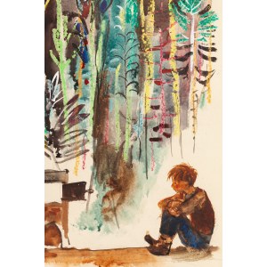 Jan Marcin Szancer (1902 Kraków - 1973 Warszawa), Ilustracja do Przez różową szybkę. Tańczące serca, około 1966