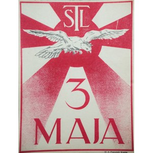 STL 3 MAJA, PLAKIETA PATRIOTYCZNA Zakład Art. Litograficzny A. Pruszyńskiego Kraków