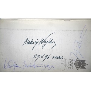WAJDA ANDRZEJ, ZACHWATOWICZ KRYSTYNA Cztery seanse z Wajdą [autografy 27 V 1996 r.]