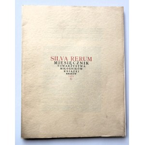 SILVA RERUM. Miesięcznik Towarzystwa Miłośników Książki KRAKÓW 1925 (6)