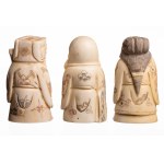 Three okimono of bone. Harmony and beauty