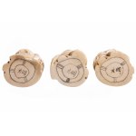Three okimono of bone. Harmony and beauty