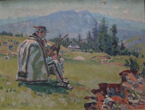 Gustaw Pillati (1874-1931), Kobziarz na tle gór