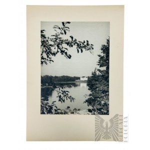 Jozef Różnowski (20th century) - Large Landscape Photograph; Tyszkiewicz Palace in Zatrocz, Galwe Lake