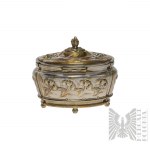 Fraget Warsaw - Tsarist Art Nouveau Silver-plated Sugar Box Iris Oval.