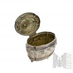 Fraget Warsaw - Tsarist Art Nouveau Silver-plated Sugar Box Iris Oval.
