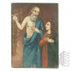18th Century Icon Saint Tecla receives guidance from the Apostle Paul.