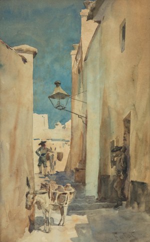 Julian Fałat (1853 Tuligłowy - 1929 Bystra), Miasteczko hiszpańskie (Toledo), ok. 1884 r.