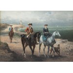 Jan Chełmiński (1851 Brzustów - 1925 Nowy Jork), Jazda konna po wybrzeżu, 1888 r.