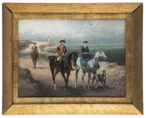 Jan Chełmiński (1851 Brzustów - 1925 Nowy Jork), Jazda konna po wybrzeżu, 1888 r.