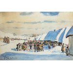 Julian Fałat (1853 Tuligłowy - 1929 Bystra), Scena weselna z Bystrej, 1920 r.