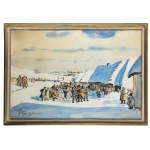 Julian Fałat (1853 Tuligłowy - 1929 Bystra), Scena weselna z Bystrej, 1920 r.
