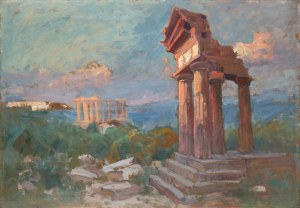 Bronisława Rychter-Janowska (1868 Kraków - 1953 tamże), Dolina świątyń w Agrigenti na Sycylii (Girgenti), 1913 r.